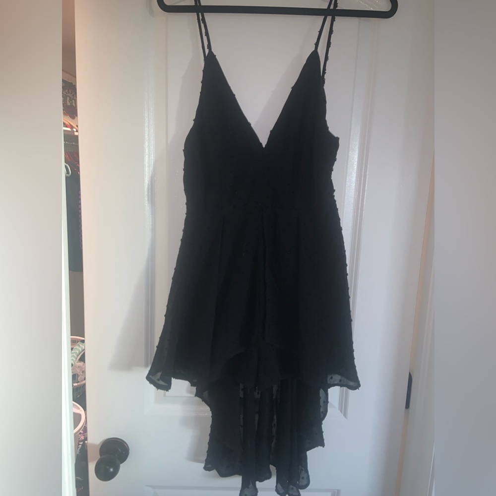Fashion Nova Black High Low Romper